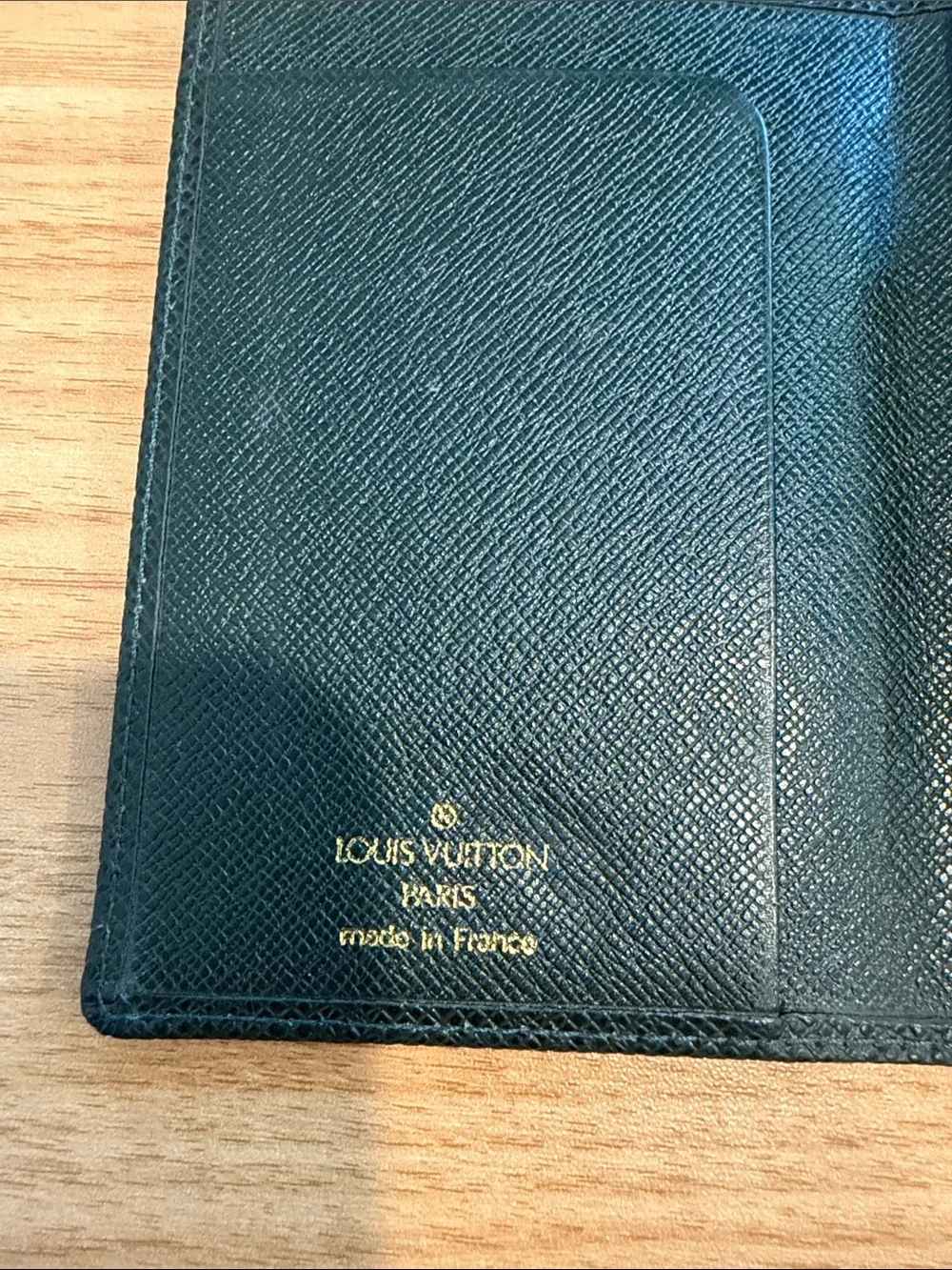 Louis Vuitton Green Leather Travel Wallet